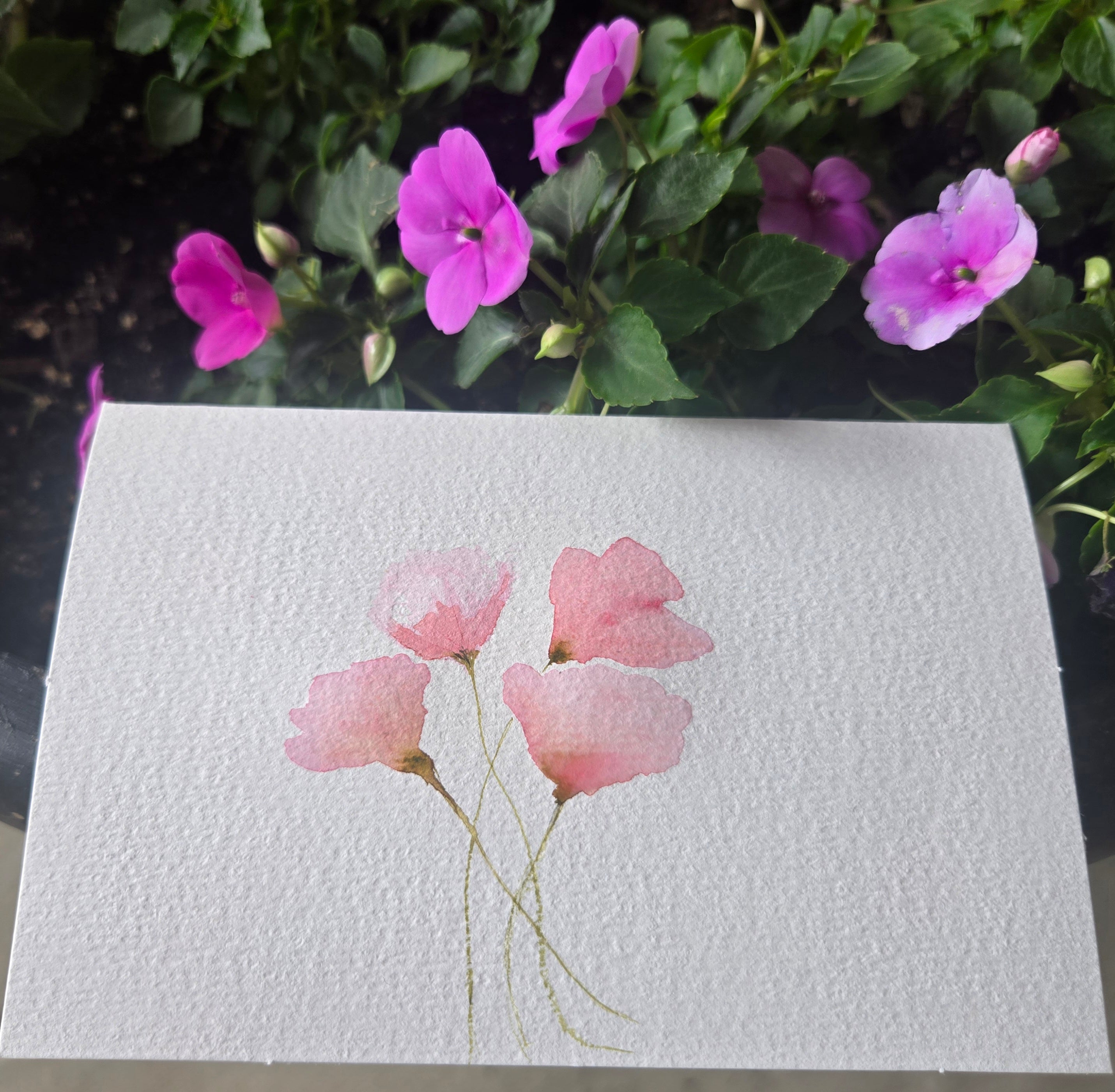 Pink floral Card