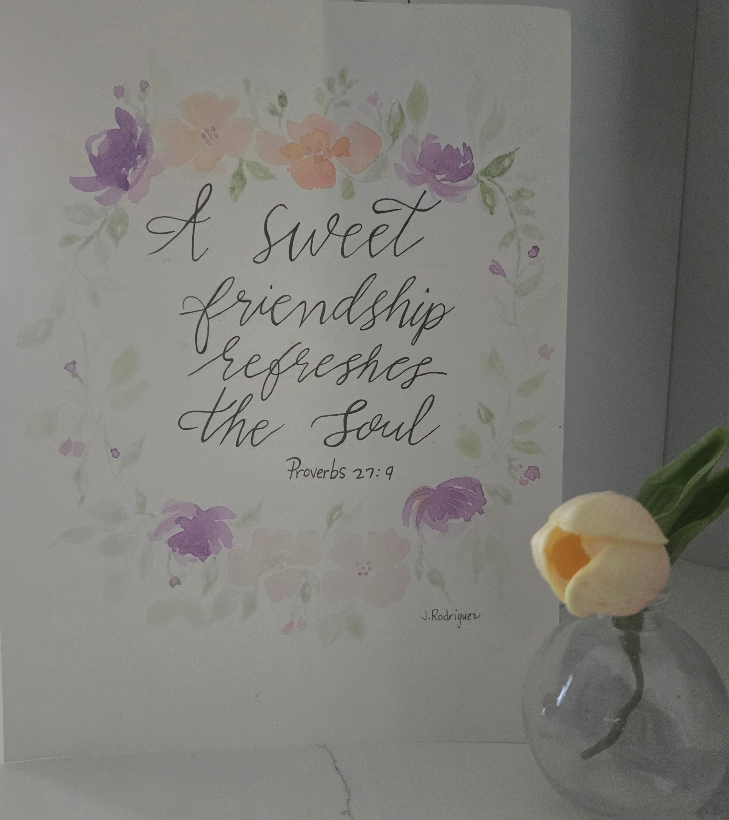 Sweet Friendship watercolor Original