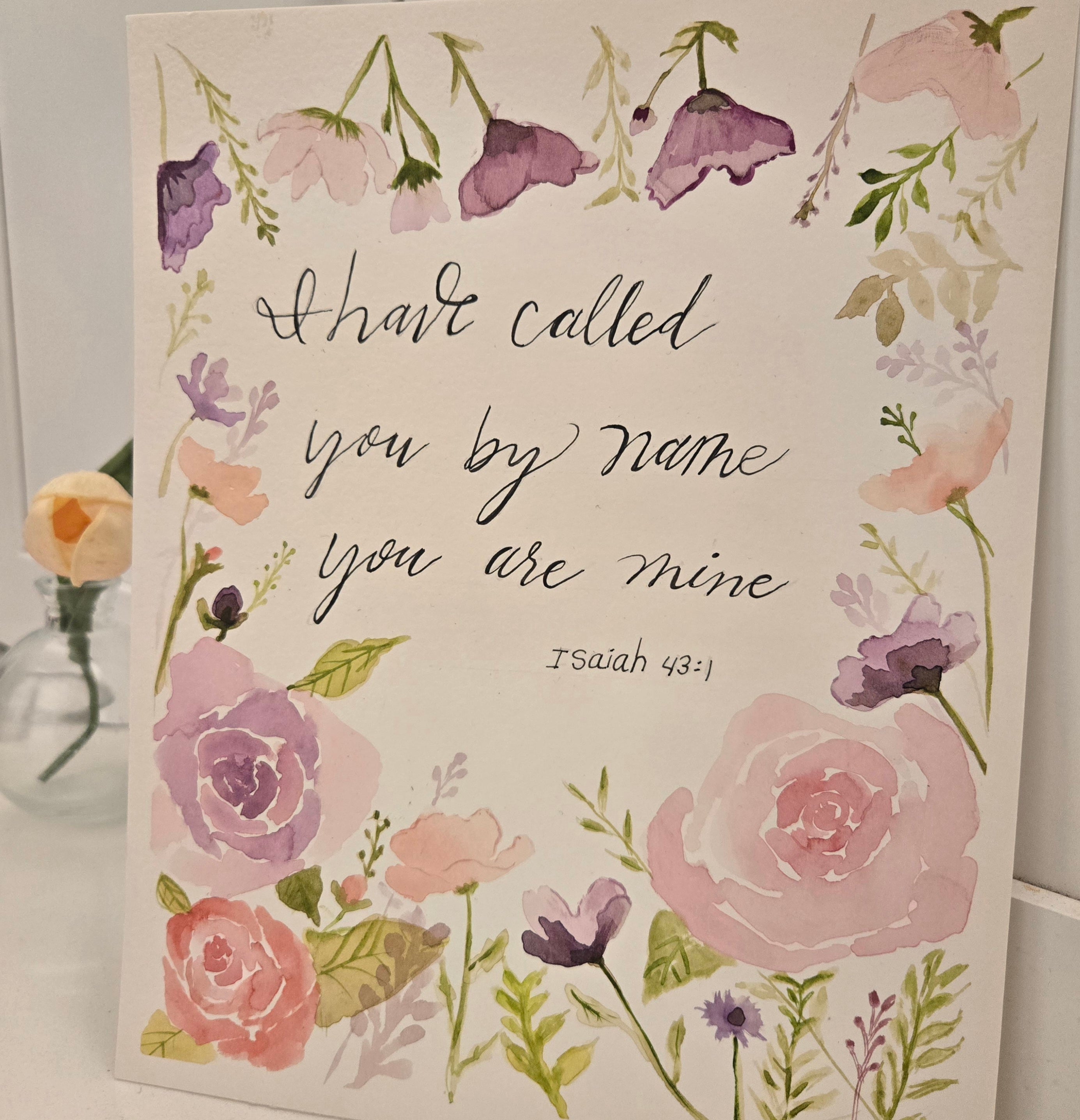 Isaiah 43:1 watercolor original  art