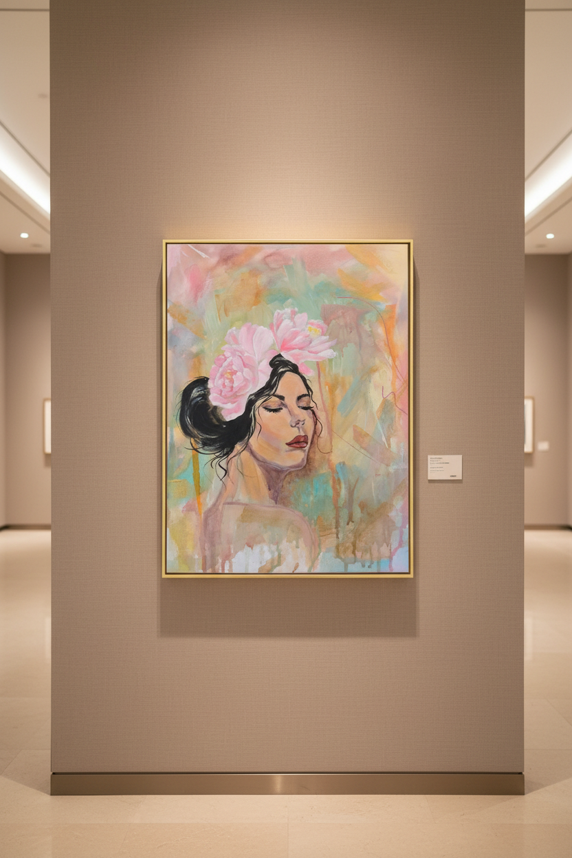 Lady with Flowers - Elegant Gallery