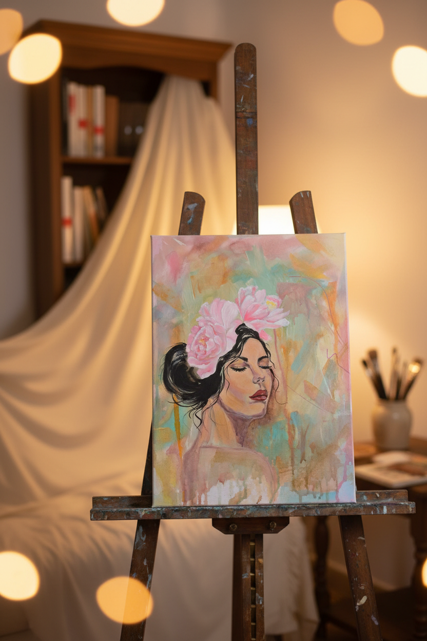 Painting on Easel